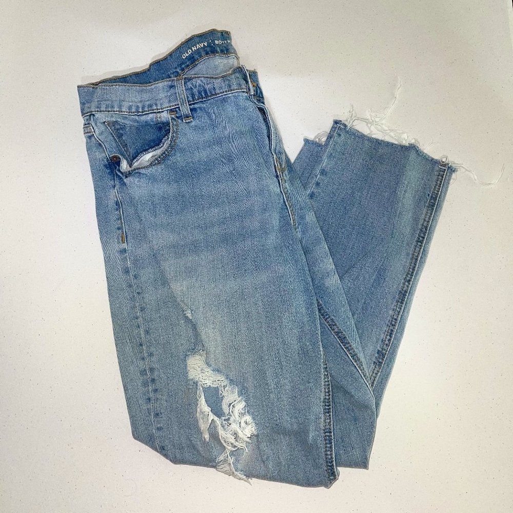 Old Navy Women's Boyfriend Straight Blue Jeans, 14